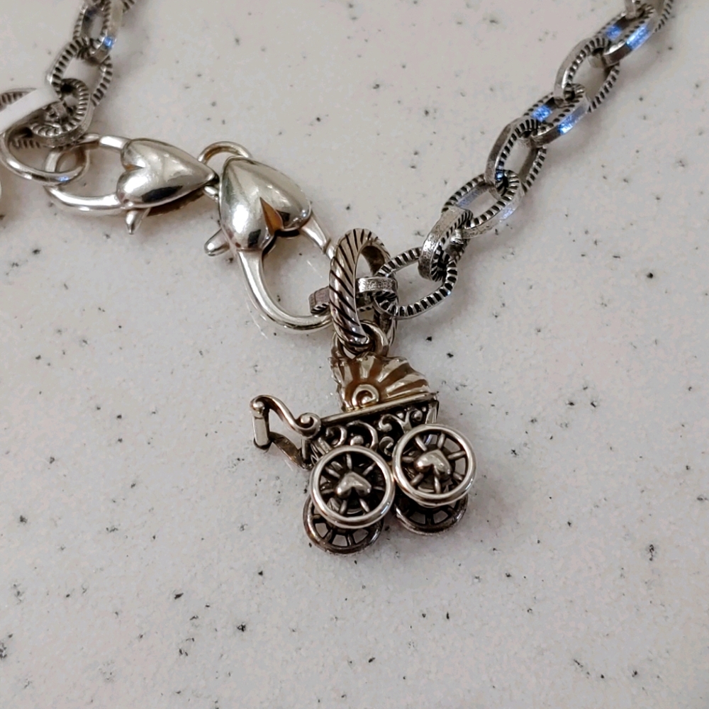 Brighton Charm Bracelet with Baby Carriage NWT